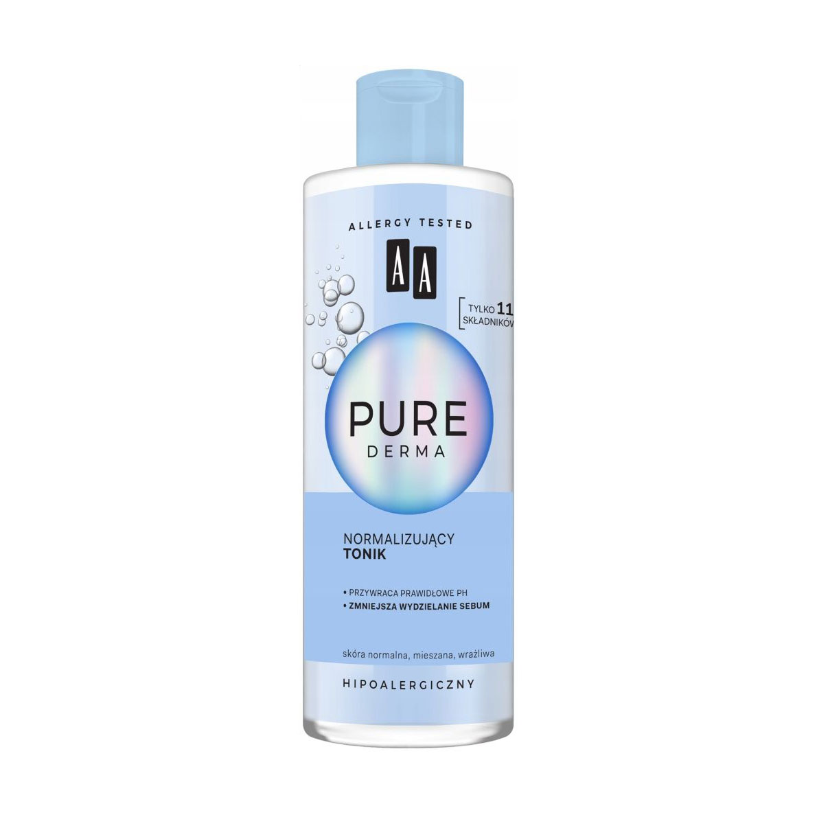 Нормалізувальний тонік для обличчя AA Pure Derma для нормальної, комбінованої та чутливої шкіри, 200 мл
Нормалізувальний тонік для обличчя AA Pure Derma для нормальної, комбінованої та чутливої шкіри, 200 мл