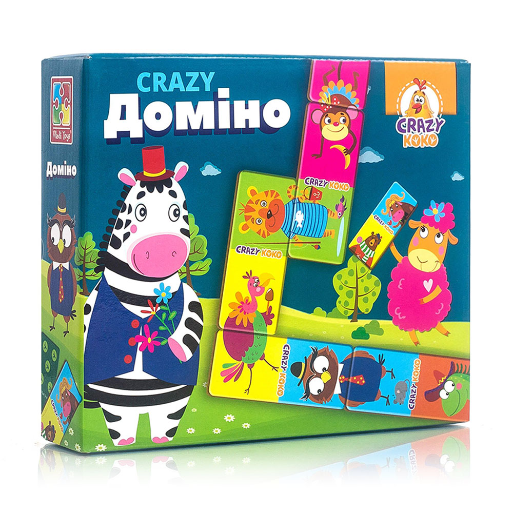 Настільна гра Vladi Toys Crazy Доміно, українською мовою, 29 деталей, від 5 років (VT8055-10)
Настільна гра Vladi Toys Crazy Доміно, українською мовою, 29 деталей, від 5 років (VT8055-10)