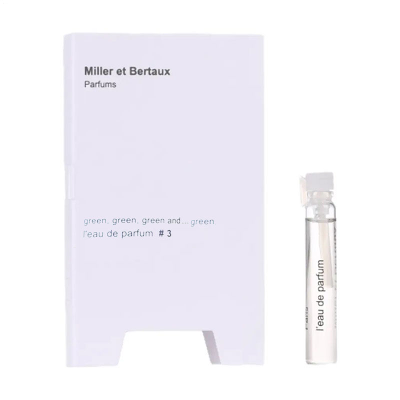 Miller et Bertaux No. 3 Green, Green, Green and... Green Парфумована вода унісекс, 2 мл (пробник)
Miller et Bertaux No. 3 Green, Green, Green and... Green Парфумована вода унісекс, 2 мл (пробник)