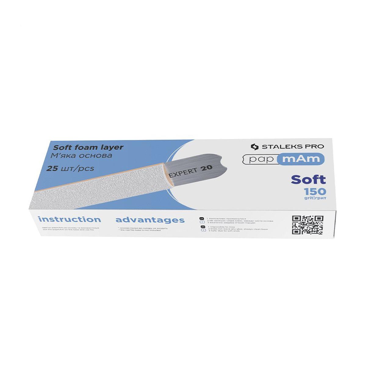 Змінні файли на м'якій основі для пилки прямої Staleks PRO Expert 20 papmAm Soft Base білі, 150 гритів, 25 шт (DFCE-20-150/25w)
Змінні файли на м'якій основі для пилки прямої Staleks PRO Expert 20 papmAm Soft Base білі, 150 гритів, 25 шт (DFCE-20-150/25w)