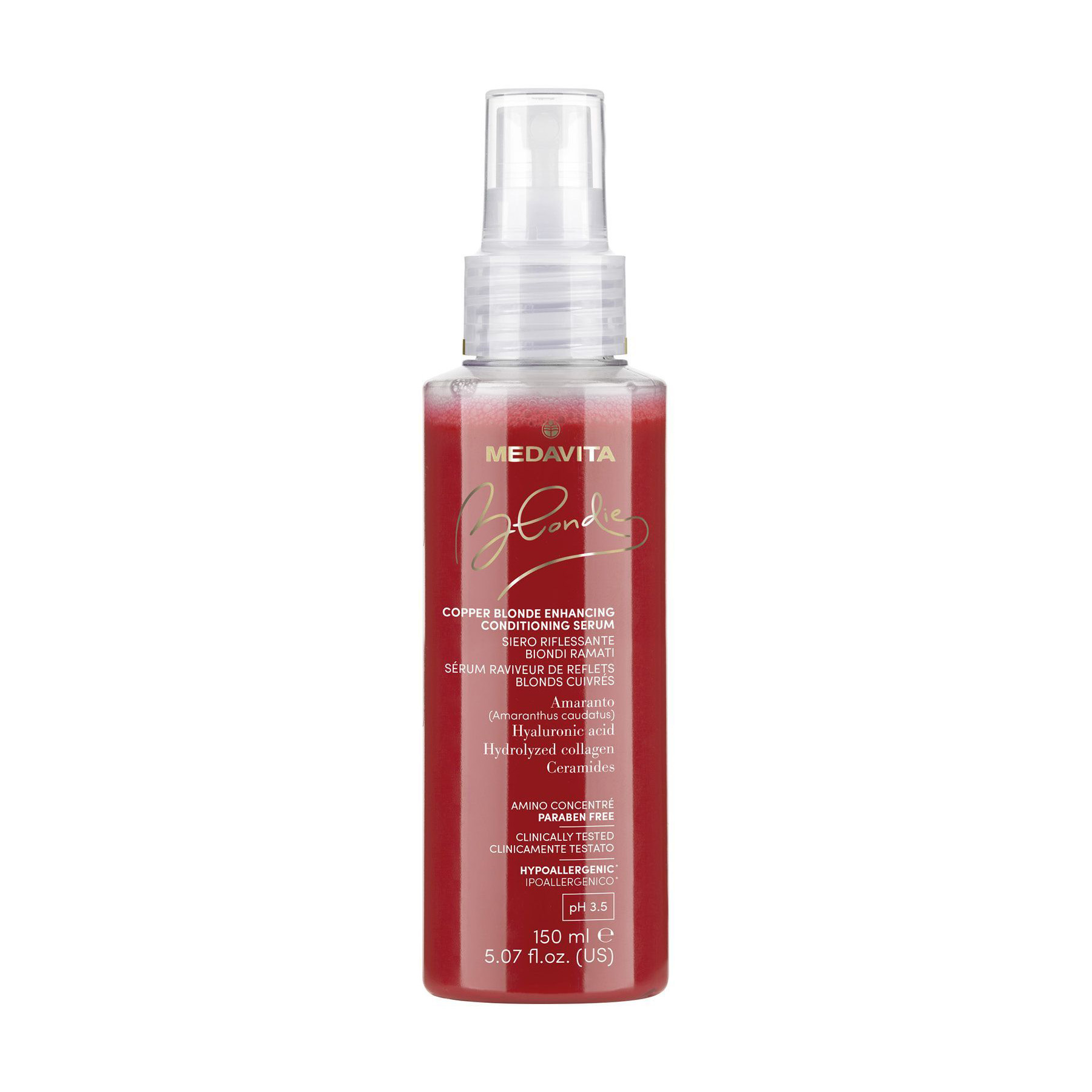 Сироватка-кондиціонер Medavita Blondie Copper Blonde Enhancing Conditioning Serum для мідних відтінків світлого волосся, 150 мл
Сироватка-кондиціонер Medavita Blondie Copper Blonde Enhancing Conditioning Serum для мідних відтінків світлого волосся, 150 мл