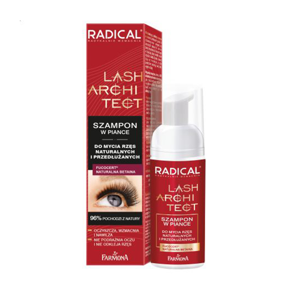 Уцінка! Шампунь-пінка для догляду за натуральними та нарощеними віями Farmona Radical Lash Architect Foam Shampoo, 50 мл
Уцінка! Шампунь-пінка для догляду за натуральними та нарощеними віями Farmona Radical Lash Architect Foam Shampoo, 50 мл