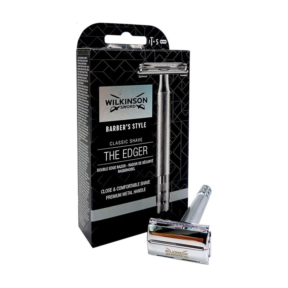 Бритва Wilkinson Sword Barber's Style Classic Shave The Edger Razor, чоловіча, ручка + 5 лез
Бритва Wilkinson Sword Barber's Style Classic Shave The Edger Razor, чоловіча, ручка + 5 лез