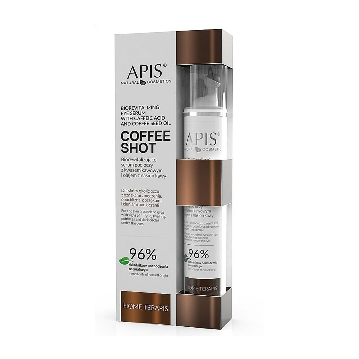 Біоревіталізувальна сироватка для шкіри навколо очей Apis Natural Cosmetics Home Terapis Coffee Shot Biorevitalizing Eye Serum, 10 мл
Біоревіталізувальна сироватка для шкіри навколо очей Apis Natural Cosmetics Home Terapis Coffee Shot Biorevitalizing Eye Serum, 10 мл
