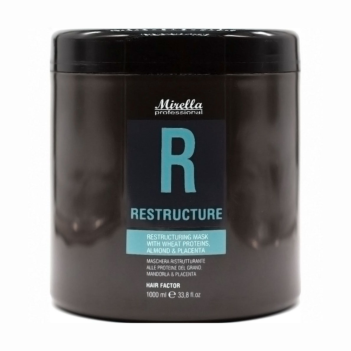 Відновлювальна маска для волосся Mirella Professional Hair Factor Restructure Mask з пшеничними протеїнами і плацентою, 1 л
Відновлювальна маска для волосся Mirella Professional Hair Factor Restructure Mask з пшеничними протеїнами і плацентою, 1 л