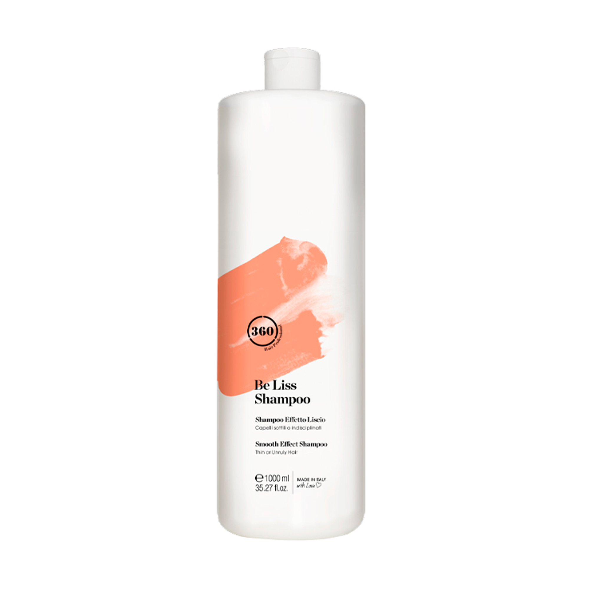 Шампунь з ефектом розгладження 360 Hair Professional Be Liss Shampoo для тонкого та неслухняного волосся, 1 л
Шампунь з ефектом розгладження 360 Hair Professional Be Liss Shampoo для тонкого та неслухняного волосся, 1 л