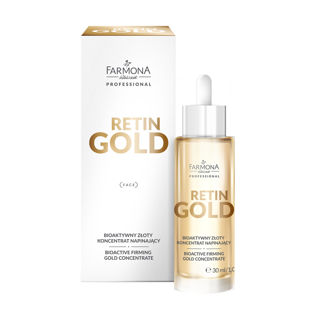 Біоактивний золотий концентрат для обличчя Farmona Professional Retin Gold Bioactive Firming Gold Concentrate, 30 мл
Біоактивний золотий концентрат для обличчя Farmona Professional Retin Gold Bioactive Firming Gold Concentrate, 30 мл
