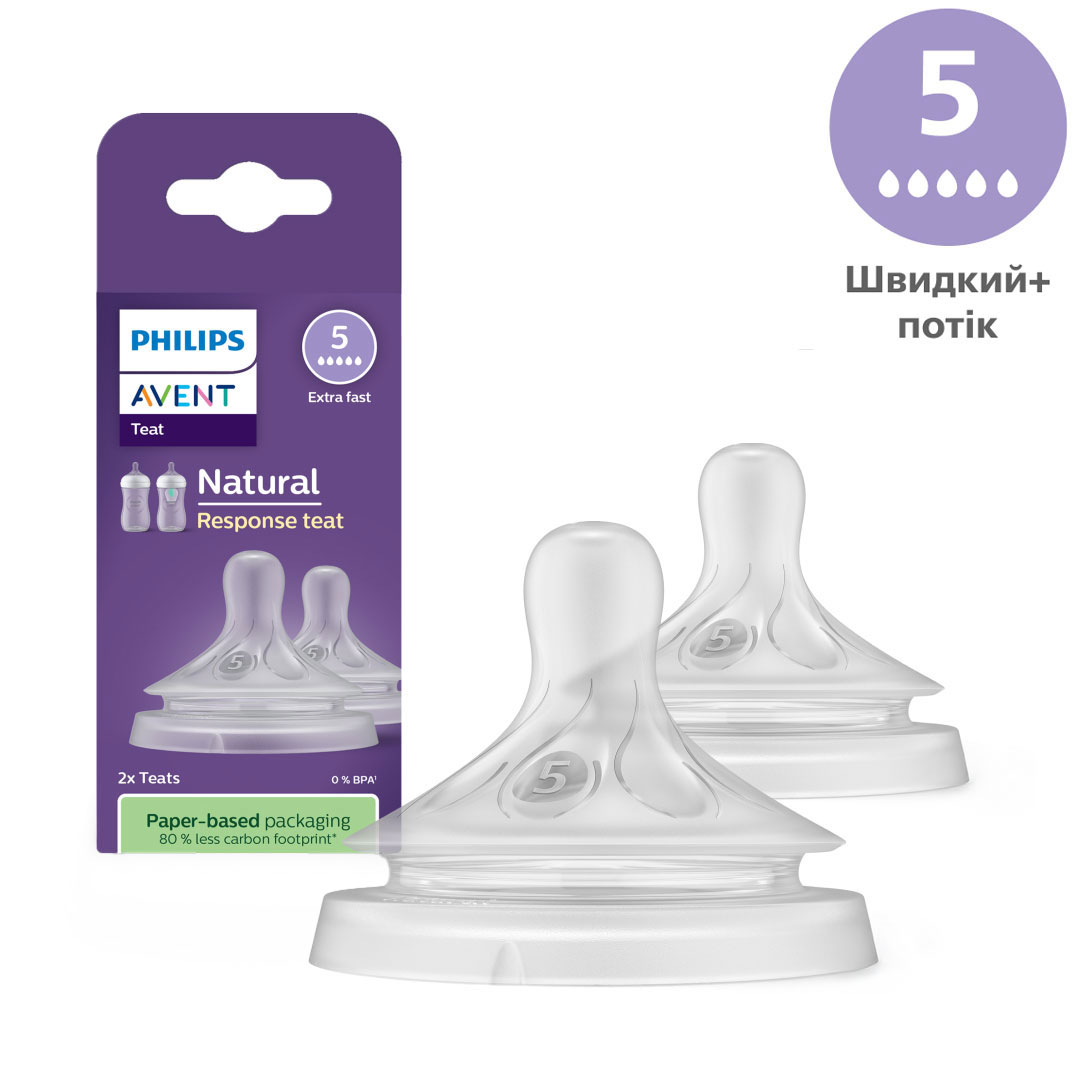 Соска PHILIPS AVENT Natural швидкий+ потік (5), від 6 місяців, 2 шт (SCY965/02)
Соска PHILIPS AVENT Natural швидкий+ потік (5), від 6 місяців, 2 шт (SCY965/02)
