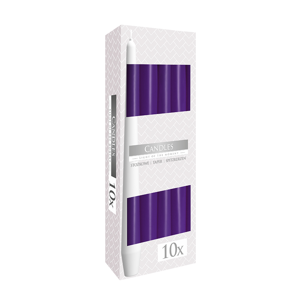 Конусні свічки Bispol фіолетові, 24.5 см, 10 шт (30-040) 
Конусні свічки Bispol фіолетові, 24.5 см, 10 шт (30-040)