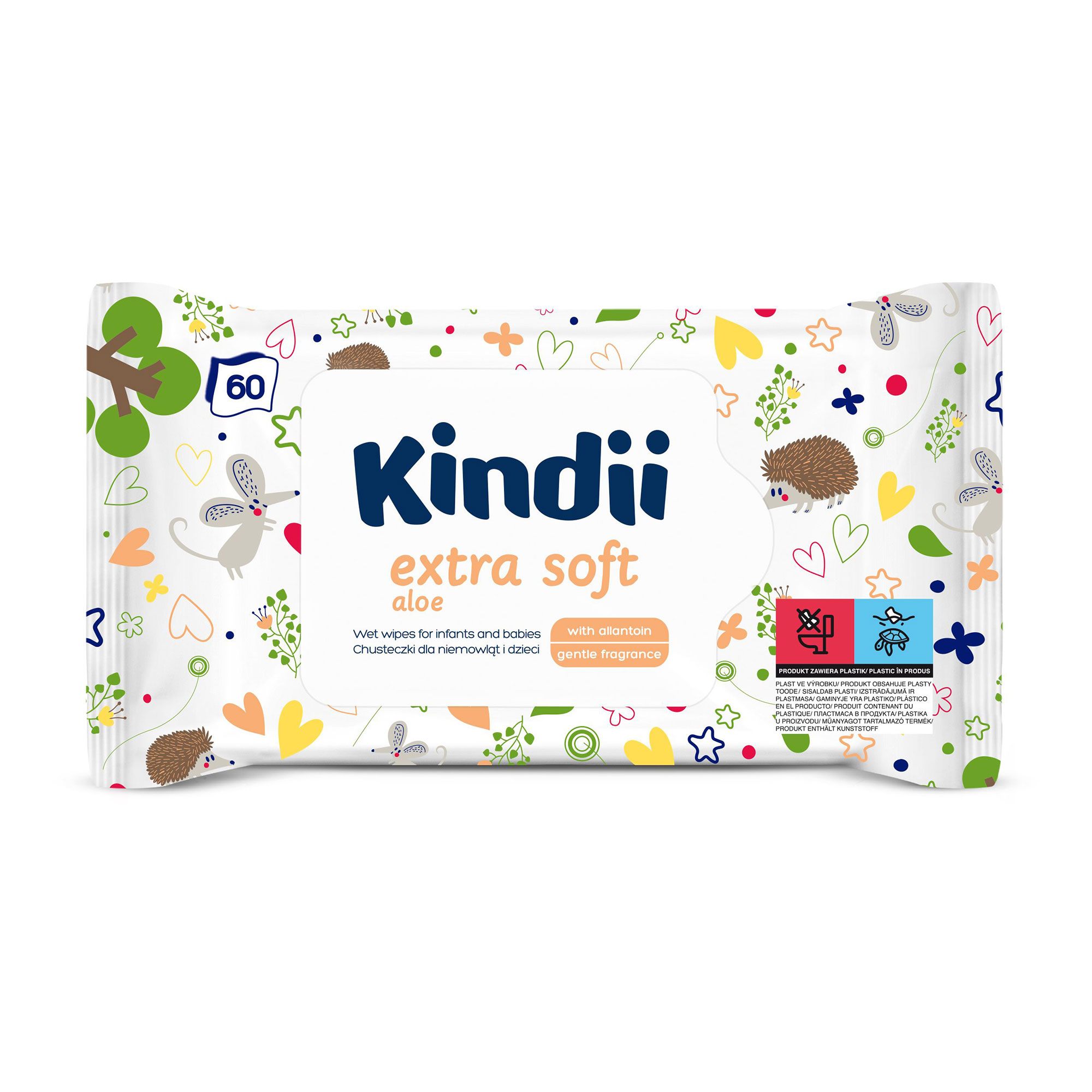 Вологі серветки для немовлят і дітей Kindii Cleanic Extra Soft, 60 шт
Вологі серветки для немовлят і дітей Kindii Cleanic Extra Soft, 60 шт