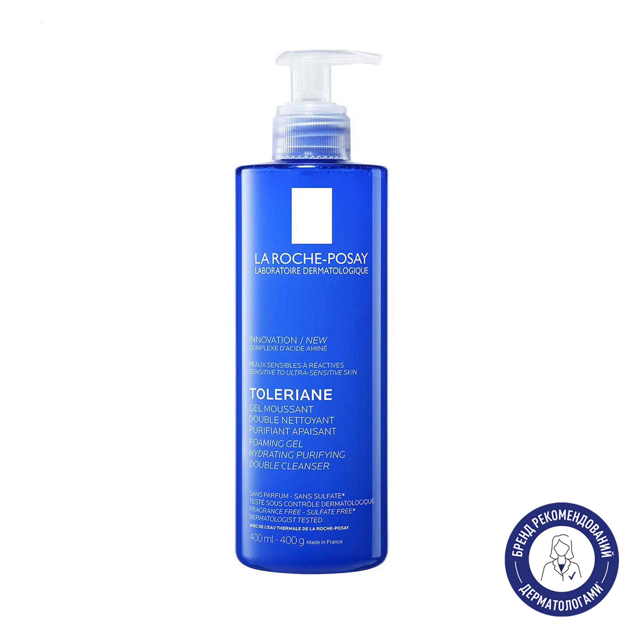 Зволожувальний очищувальний гель-мус для обличчя La Roche-Posay Toleriane Foaming Gel Подвійної дії, 400 мл
Зволожувальний очищувальний гель-мус для обличчя La Roche-Posay Toleriane Foaming Gel Подвійної дії, 400 мл