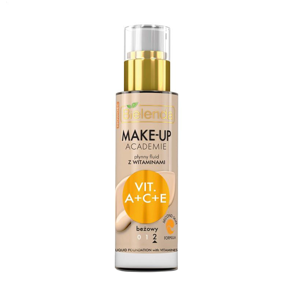 Рідкий тональний флюїд для обличчя Bielenda Make-Up Academie Liquid Foundation With Vitamines з вітамінами А, С та Е, 2 Biege, 30 мл
Рідкий тональний флюїд для обличчя Bielenda Make-Up Academie Liquid Foundation With Vitamines з вітамінами А, С та Е, 2 Biege, 30 мл