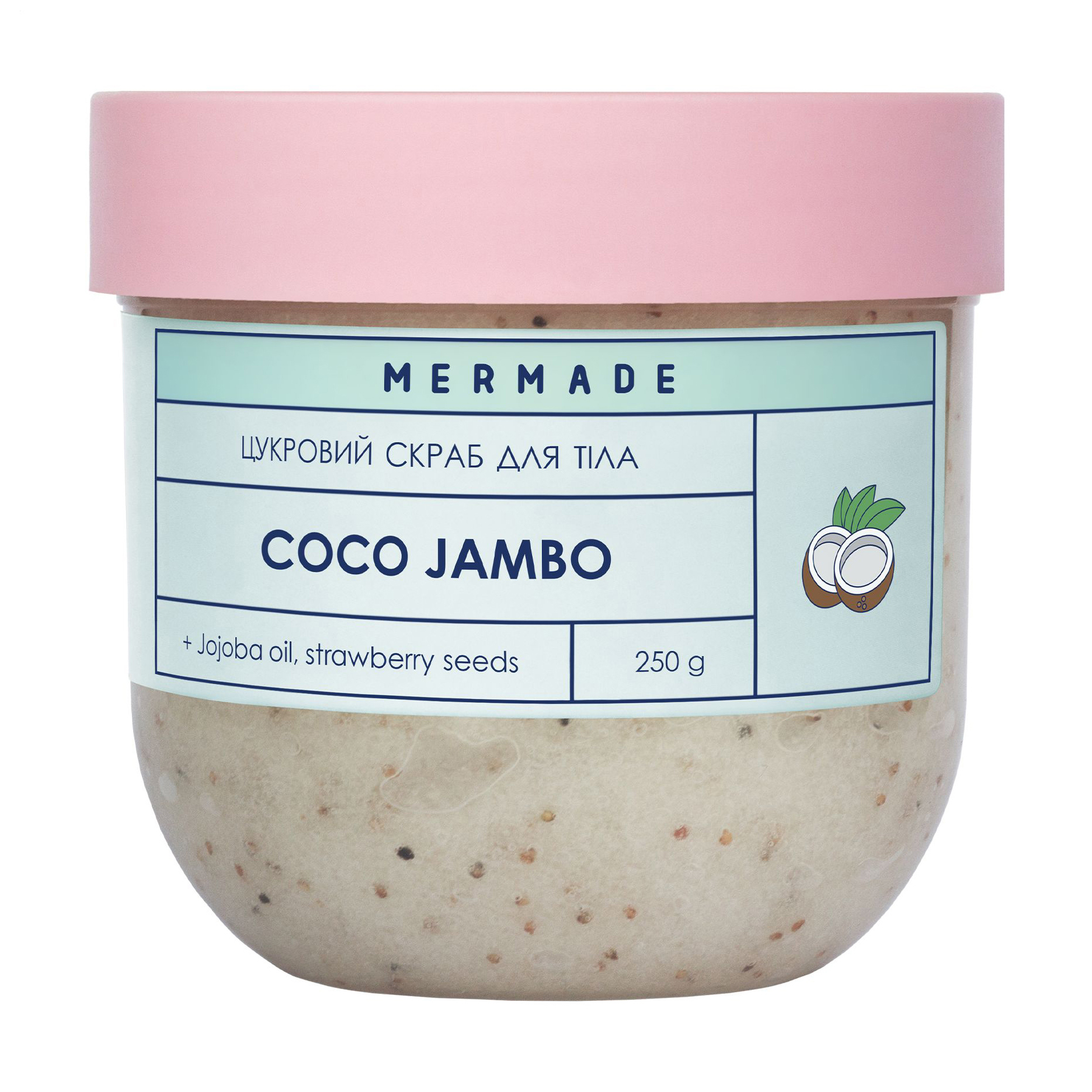 Цукровий скраб для тіла Mermade Coco Jambo, 250 г
Цукровий скраб для тіла Mermade Coco Jambo, 250 г