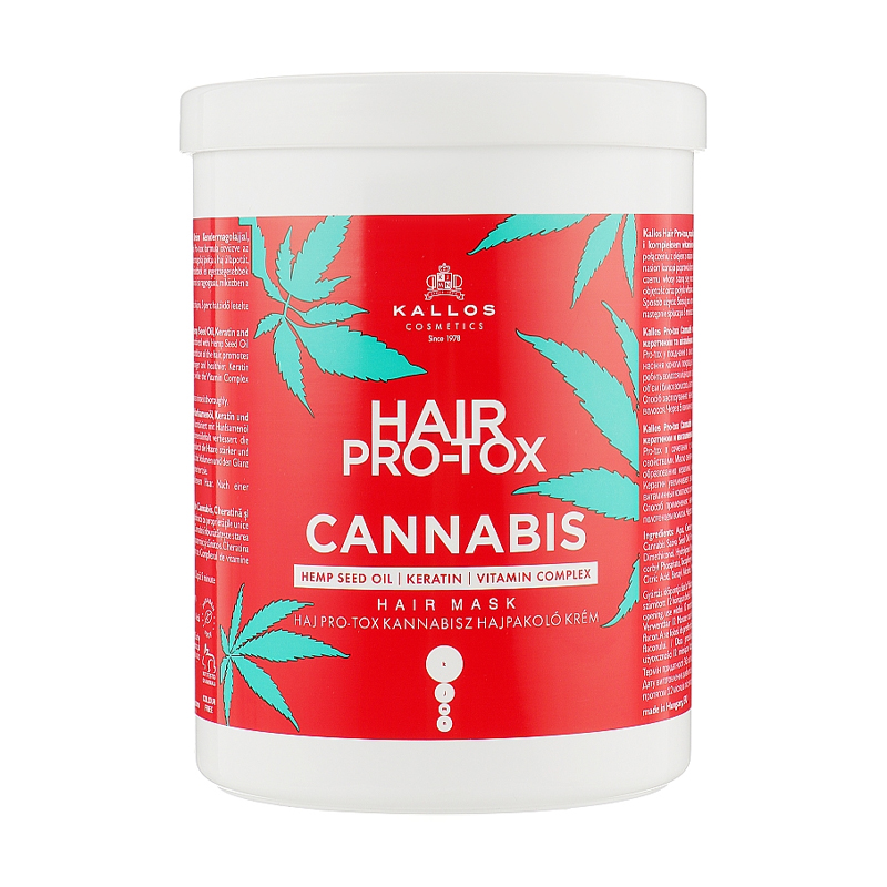 Уцінка! Маска для волосся Kallos Cosmetics Hair Pro-Tox Cannabis Mask з олією насіння конопель, кератином та вітамінним комплексом, 500 мл
Уцінка! Маска для волосся Kallos Cosmetics Hair Pro-Tox Cannabis Mask з олією насіння конопель, кератином та вітамінним комплексом, 500 мл