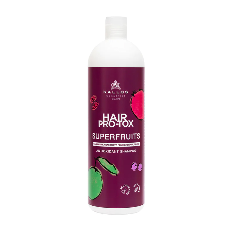 Уцінка! Антиоксидантний шампунь для волосся Kallos Cosmetics Hair Pro-Tox Superfruits Shampoo з ягодами годжі, ягодами асаї, гранатом та гуавою, 500 мл
Уцінка! Антиоксидантний шампунь для волосся Kallos Cosmetics Hair Pro-Tox Superfruits Shampoo з ягодами годжі, ягодами асаї, гранатом та гуавою, 500 мл