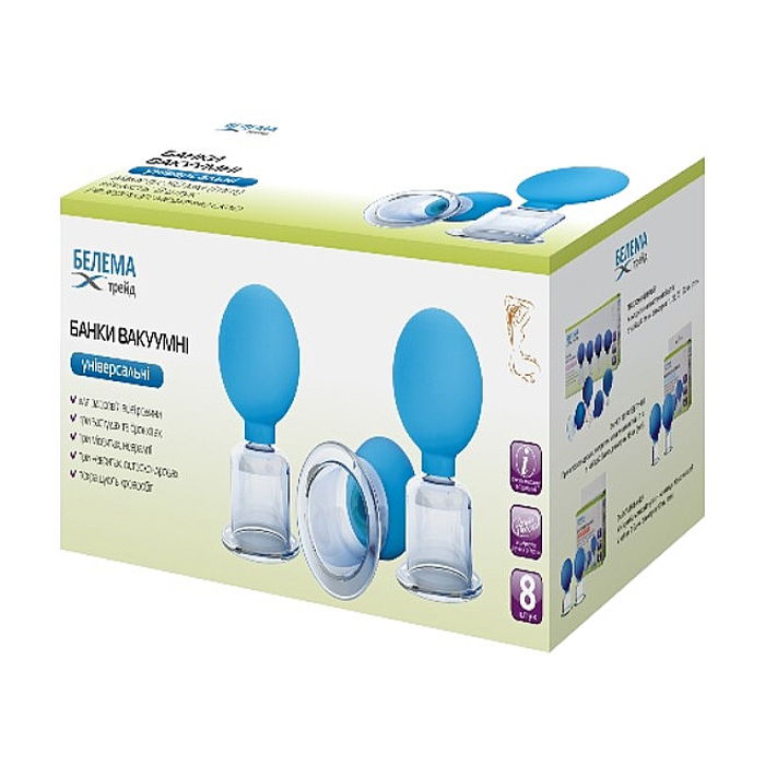 Банки вакуумні для тіла Белема Трейд універсальні, діаметр 50 мм, 8 шт
Банки вакуумні для тіла Белема Трейд універсальні, діаметр 50 мм, 8 шт