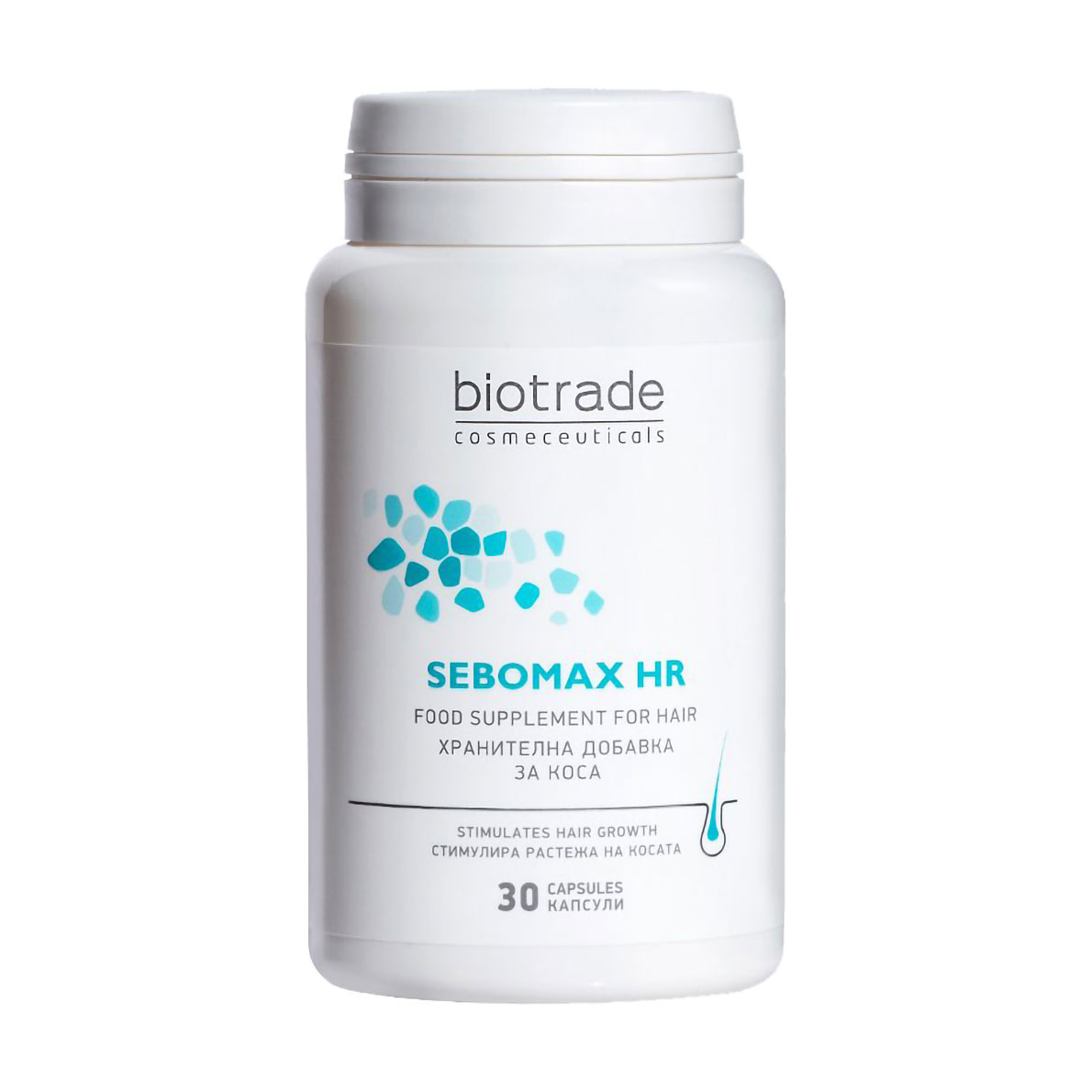 Уцінка! Вітамінно-мінеральний комплекс Biotrade Sebomax HR при випаданні волосся, з біотином, цинком та селеном, 30 капсул
Уцінка! Вітамінно-мінеральний комплекс Biotrade Sebomax HR при випаданні волосся, з біотином, цинком та селеном, 30 капсул