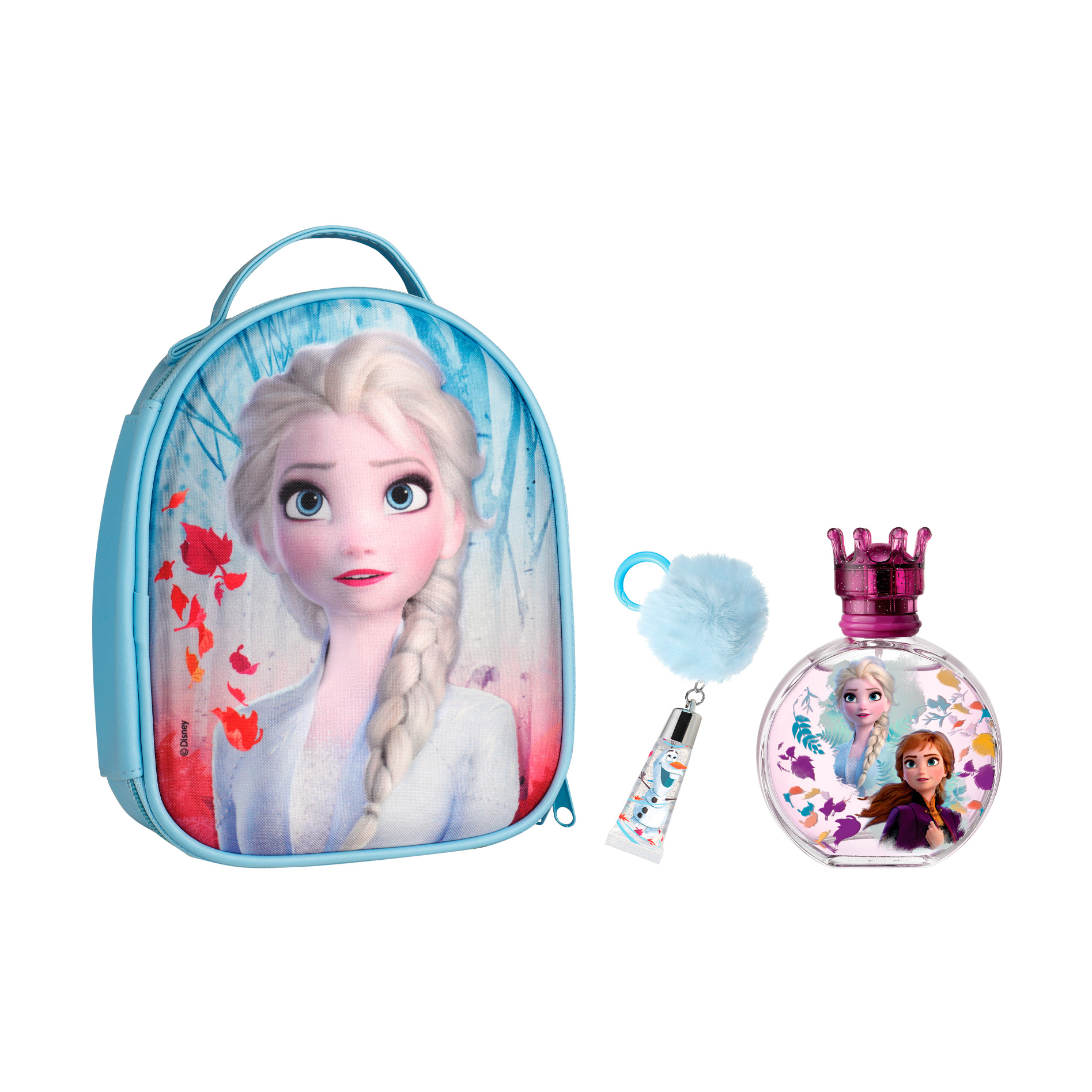 Набір для дівчат Air-Val International Disney Frozen II Zip Case (туалетна вода, 100 мл + блиск-брелок для губ, 6 мл + рюкзак)