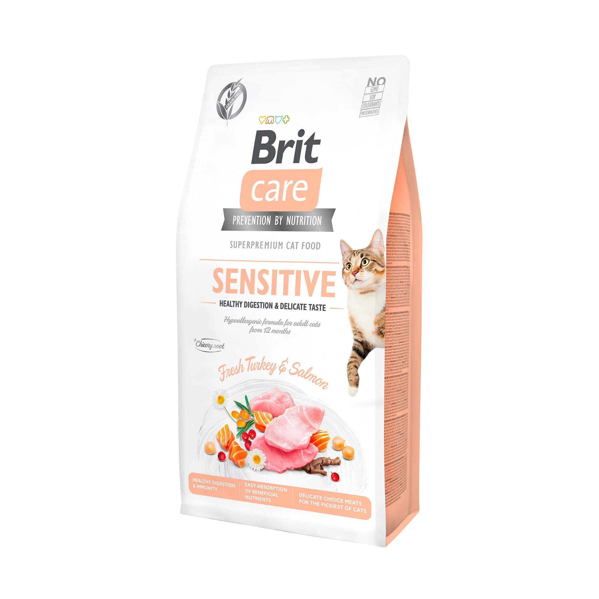Сухий корм для вибагливих кішок Brit Care Sensitive з чутливим травленням, з індичкою та лососем, 7 кг
Сухий корм для вибагливих кішок Brit Care Sensitive з чутливим травленням, з індичкою та лососем, 7 кг