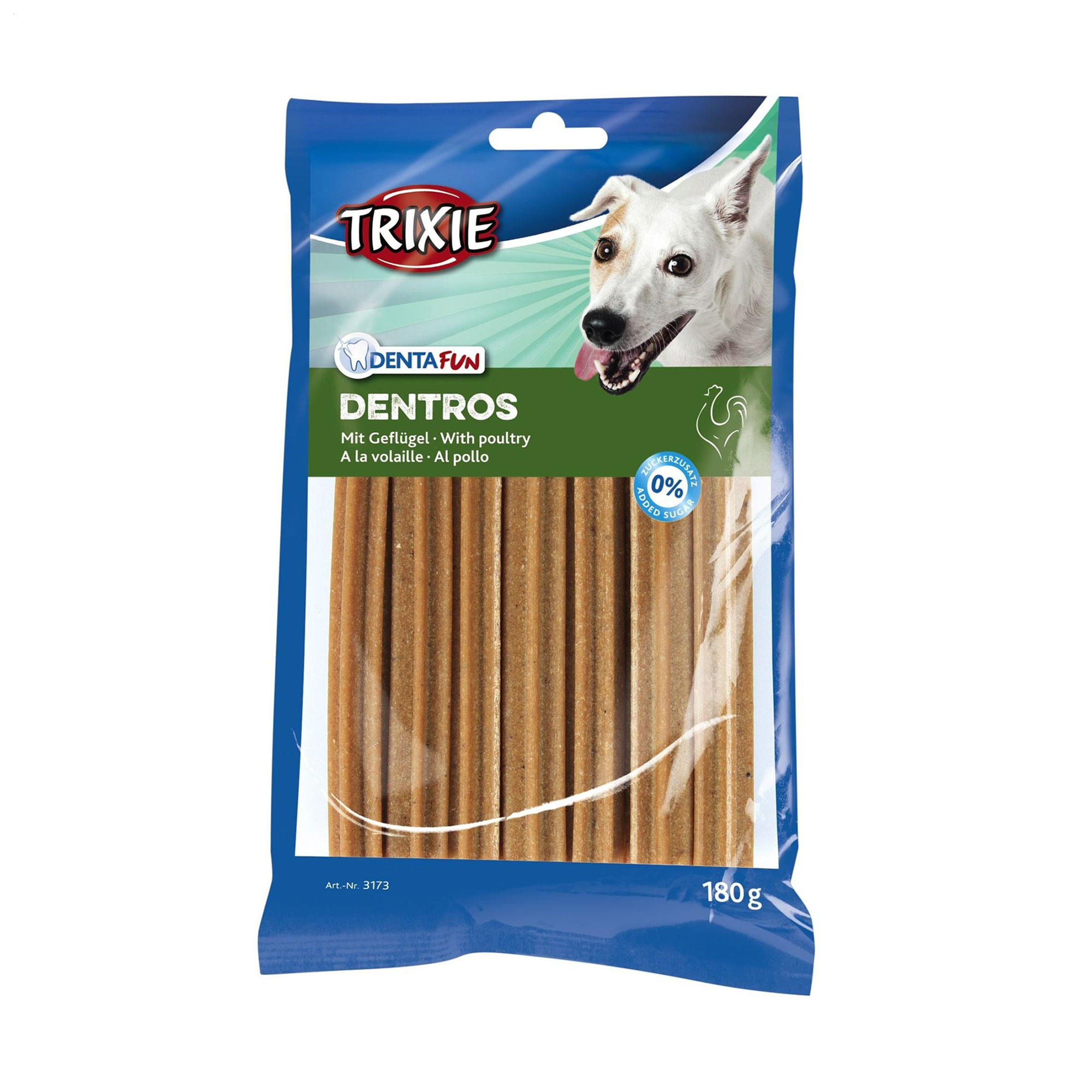Уцінка! Ласощі для собак Trixie Denta Fun Dentinos з м'ясом домашніх птахів, 180 г
Уцінка! Ласощі для собак Trixie Denta Fun Dentinos з м'ясом домашніх птахів, 180 г