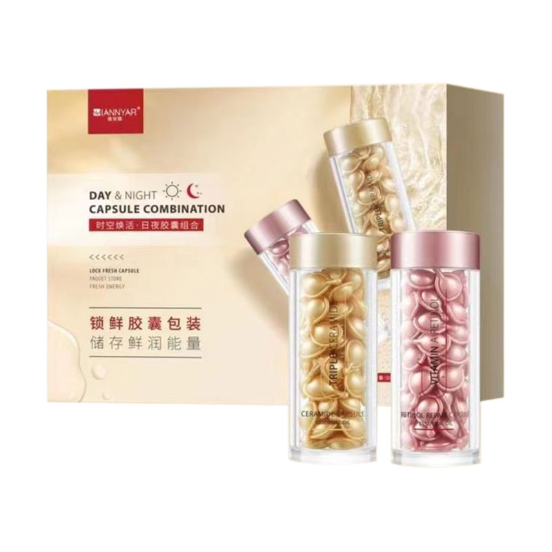 Набір для обличчя Wiannyar Day & Night Capsule (капсули Retinol Repair Capsule, 50 шт + капсули Ceramide Capsule, 50 шт)
Набір для обличчя Wiannyar Day & Night Capsule (капсули Retinol Repair Capsule, 50 шт + капсули Ceramide Capsule, 50 шт)