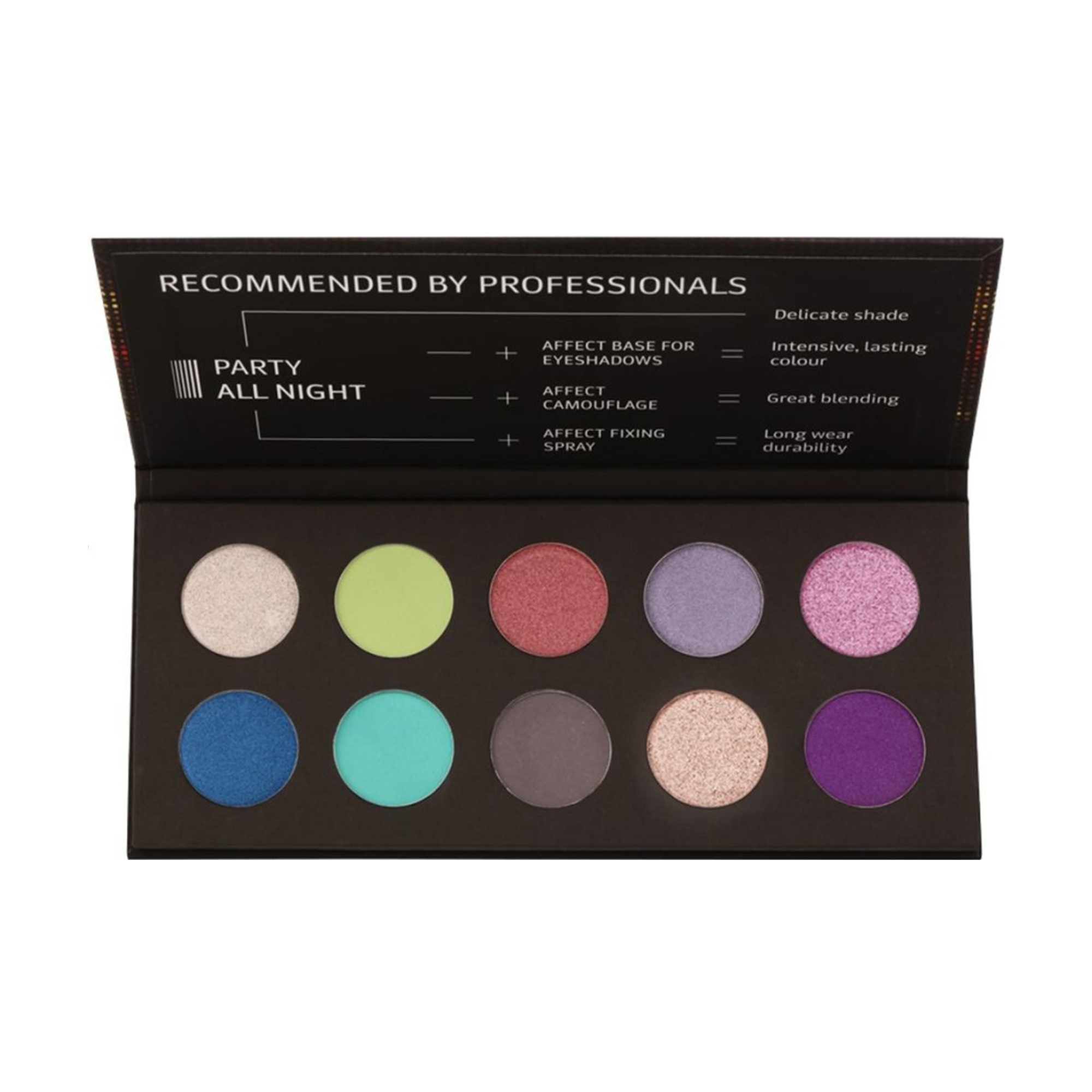 Палетка тіней для повік Affect Cosmetics Party All Night Eyeshadows Palette, 25 г
Палетка тіней для повік Affect Cosmetics Party All Night Eyeshadows Palette, 25 г