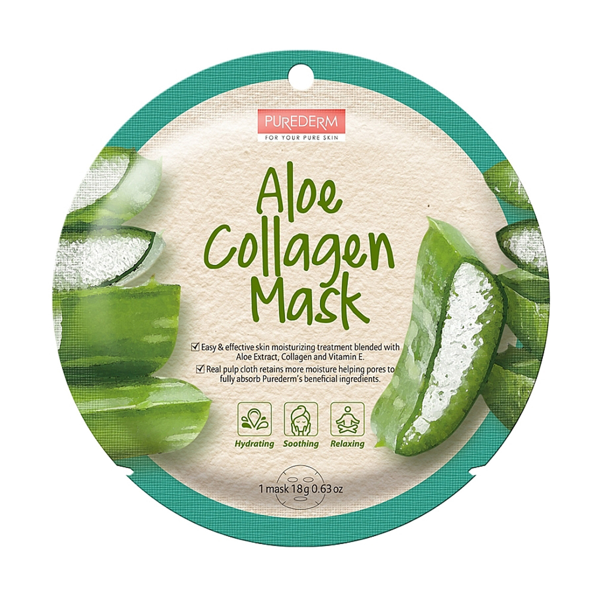 Уцінка! Тканинна маска для обличчя Рurederm Aloe Collagen Mask з колагеном, алое та вітаміном E, 18 мл
Уцінка! Тканинна маска для обличчя Рurederm Aloe Collagen Mask з колагеном, алое та вітаміном E, 18 мл