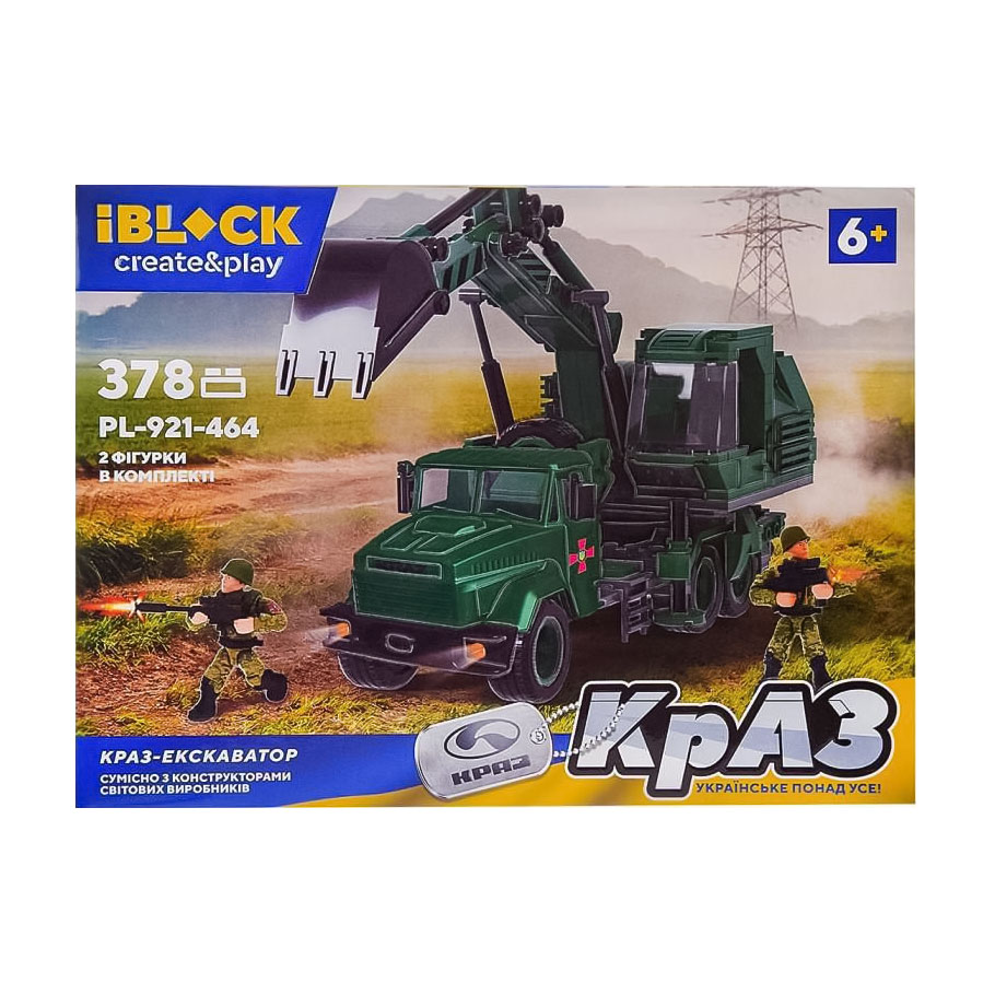 Конструктор iBlock Create & Play Армія КрАЗ Екскаватор, 378 деталей, від 6 років, 38*6.4*28 см (PL-921-464)
Конструктор iBlock Create & Play Армія КрАЗ Екскаватор, 378 деталей, від 6 років, 38*6.4*28 см (PL-921-464)