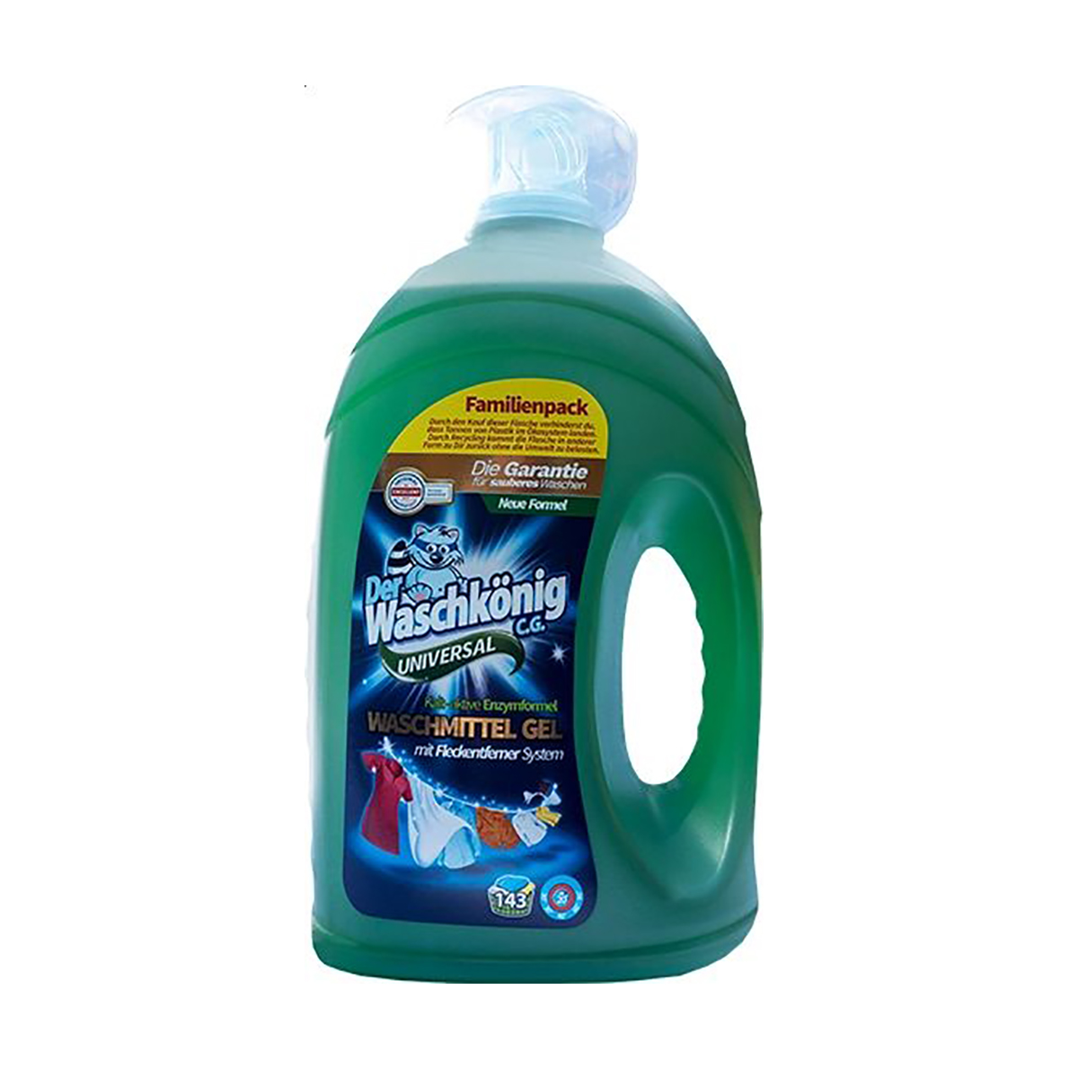 Рідкий засіб для прання Der Waschkonig Universal, 143 цикли прання, 4.3 л
Рідкий засіб для прання Der Waschkonig Universal, 143 цикли прання, 4.3 л