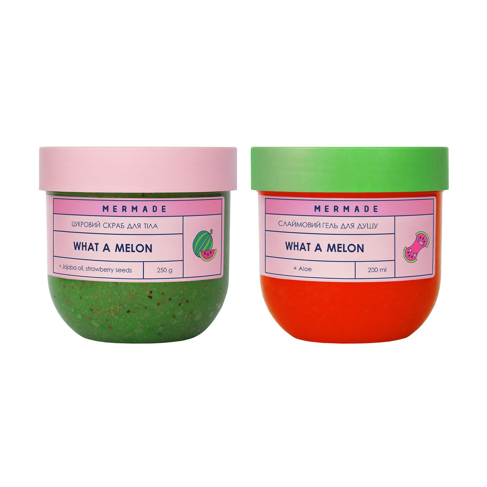 Уцінка! Набір для тіла Mermade What A melon (слаймовий гель для душу, 200 мл + цукровий скраб, 250 г)
Уцінка! Набір для тіла Mermade What A melon (слаймовий гель для душу, 200 мл + цукровий скраб, 250 г)