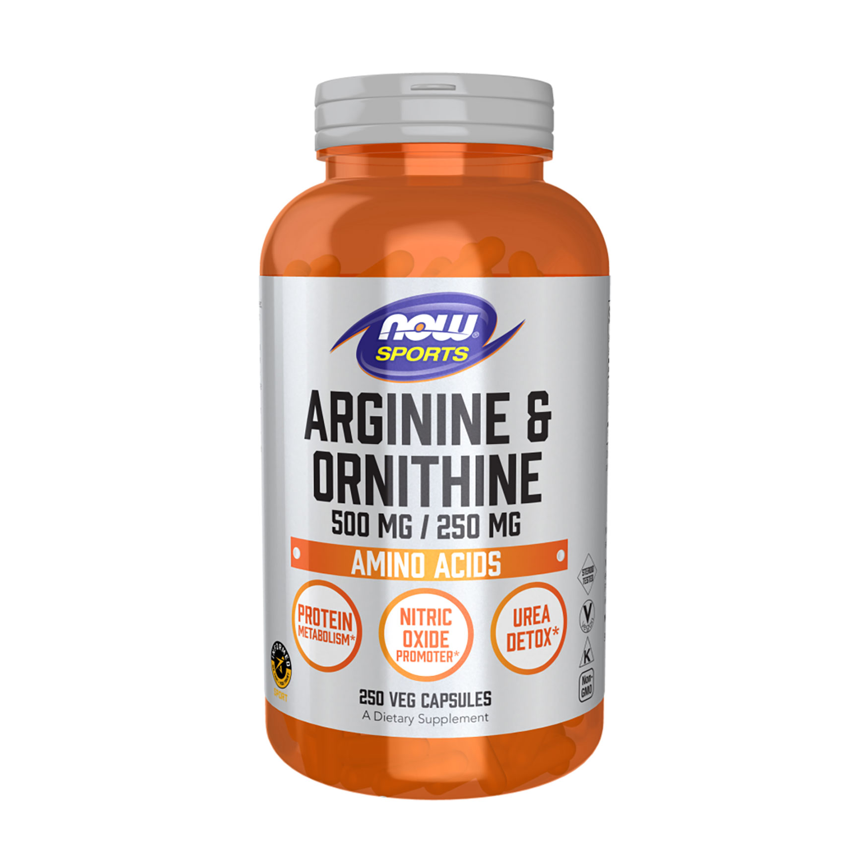 Аргінін та орнітин NOW foods Arginine & Ornithine 500 мг/250 мг, 250 капсул
Аргінін та орнітин NOW foods Arginine & Ornithine 500 мг/250 мг, 250 капсул