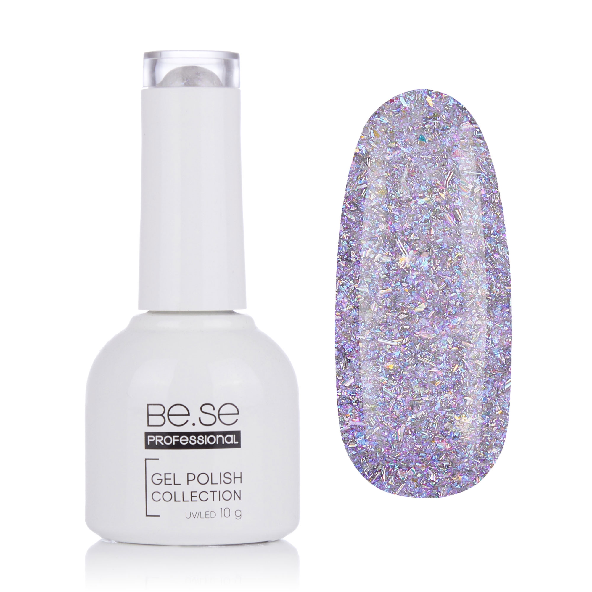 Уцінка! Гель-лак для нігтів Be.Se Professional Gel Polish Collection Glitter 41 Срібна фольга з голографічними блискітками та блакитним відливом, 10 г
Уцінка! Гель-лак для нігтів Be.Se Professional Gel Polish Collection Glitter 41 Срібна фольга з голографічними блискітками та блакитним відливом, 10 г