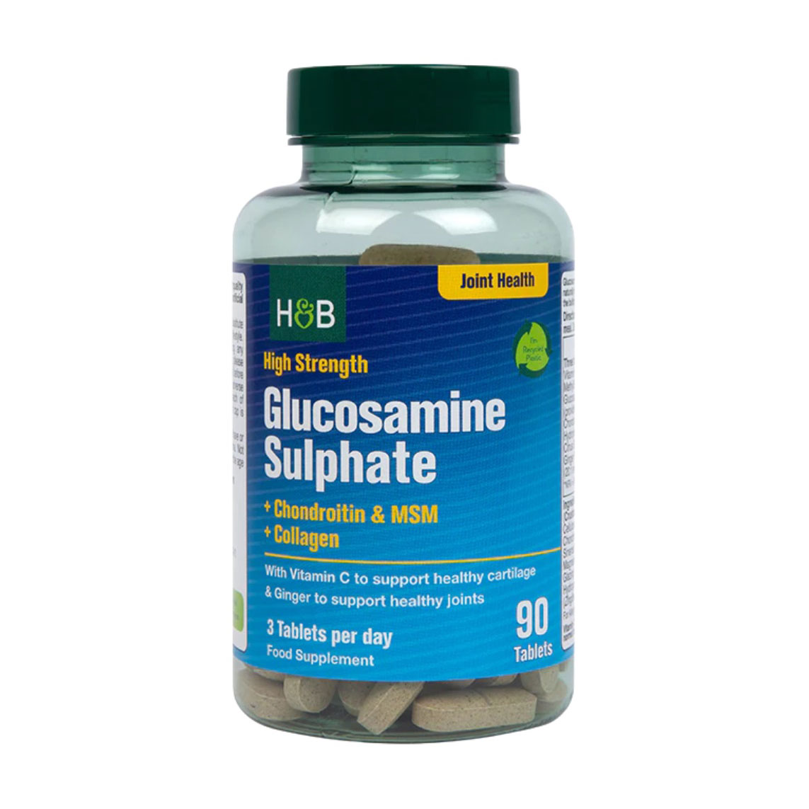 Глюкозамін сульфат + хондроїтин і МСМ + колаген Holland & Barrett Max Strength Glucosamine Sulphate, 90 таблеток
Глюкозамін сульфат + хондроїтин і МСМ + колаген Holland & Barrett Max Strength Glucosamine Sulphate, 90 таблеток