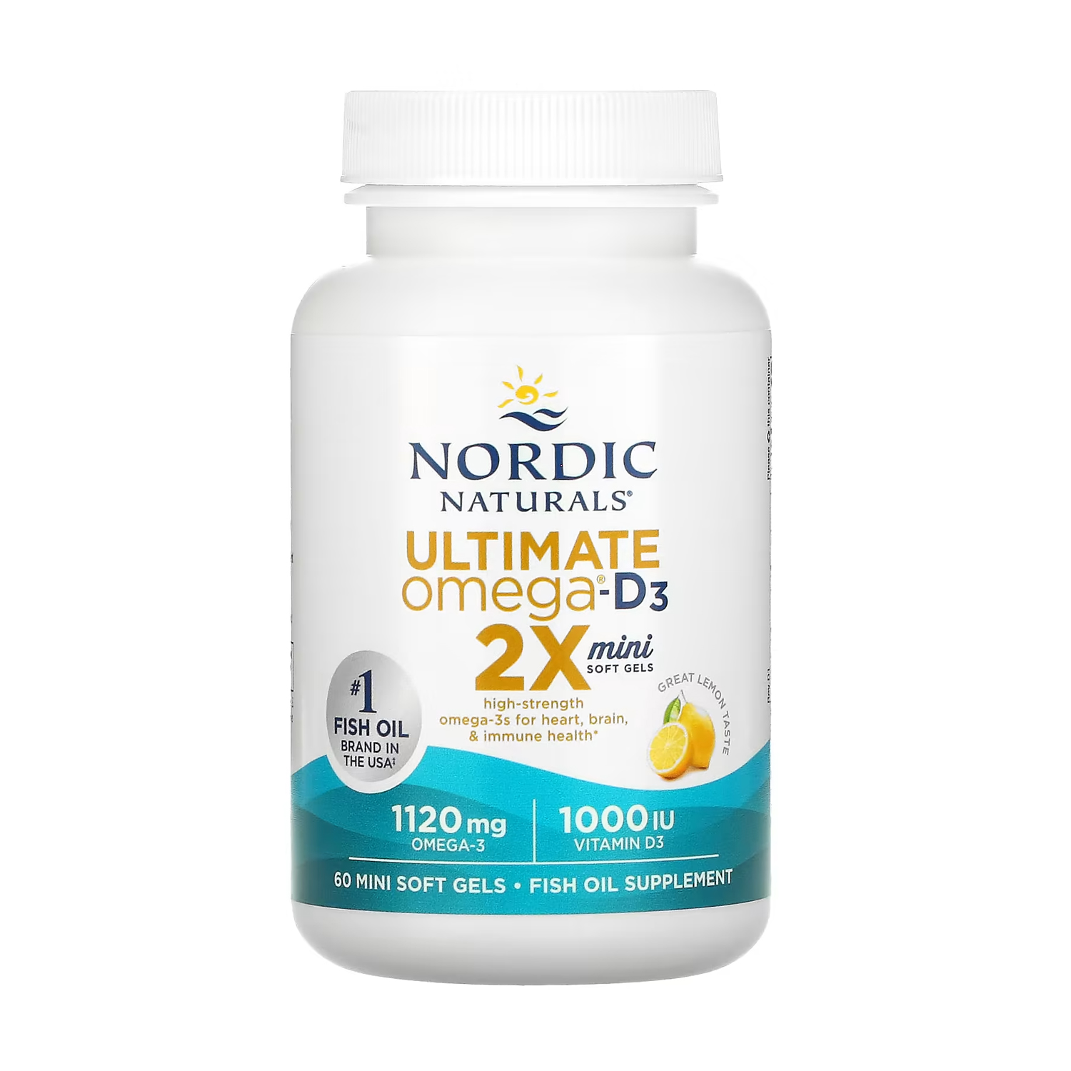 Ультимейт Омега 2Х Nordic Naturals Ultimate Omega 2X зі смаком лимону, 1120 мг, 60 капсул
Ультимейт Омега 2Х Nordic Naturals Ultimate Omega 2X зі смаком лимону, 1120 мг, 60 капсул