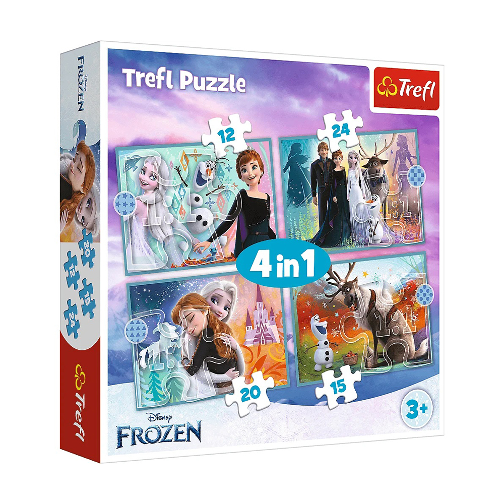 Пазли 4в1 Trefl Disney Frozen Дивовижний світ, від 3 років, 71 елемент (34381)
Пазли 4в1 Trefl Disney Frozen Дивовижний світ, від 3 років, 71 елемент (34381)