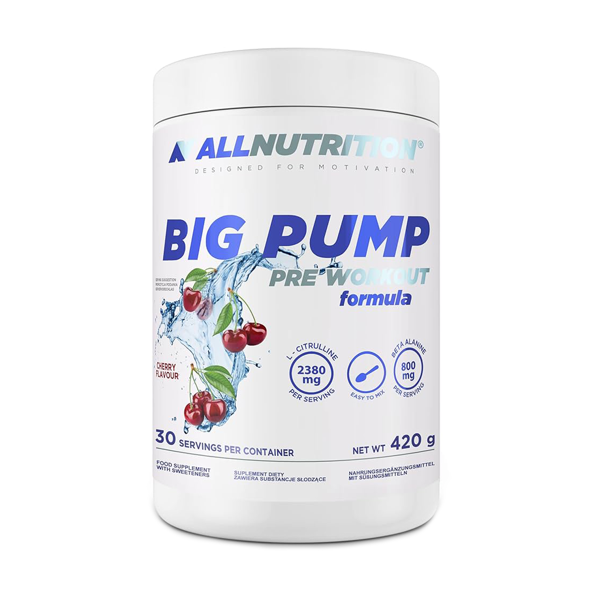 Передтренувальний комплекс AllNutrition Big Pump Pre Workout Cherry в порошку, 420 г
Передтренувальний комплекс AllNutrition Big Pump Pre Workout Cherry в порошку, 420 г