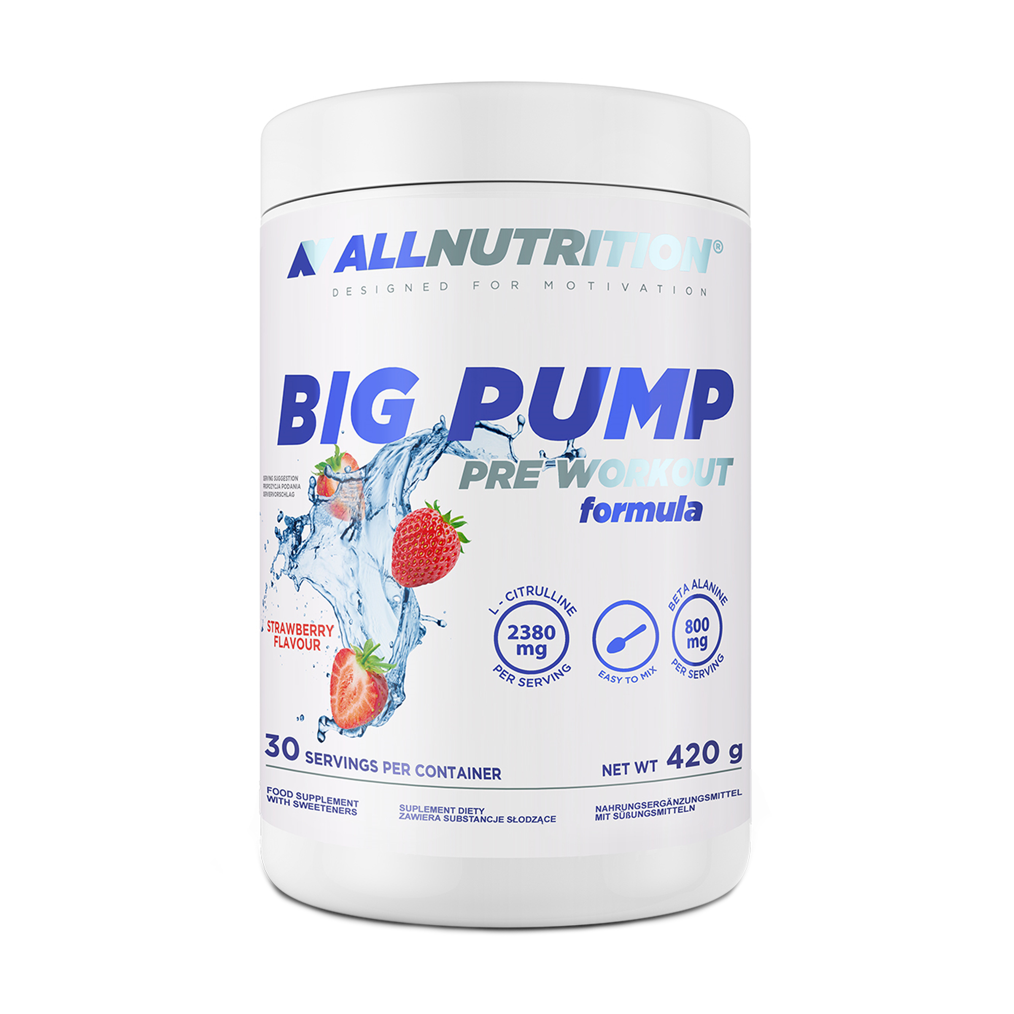 Передтренувальний комплекс AllNutrition Big Pump Pre Workout Strawberry в порошку, 420 г
Передтренувальний комплекс AllNutrition Big Pump Pre Workout Strawberry в порошку, 420 г