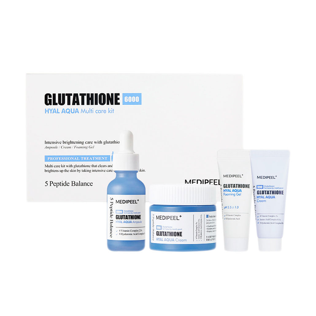 Набір для обличчя Medi-Peel Glutathione Hyal Aqua Multi Care Kit (сироватка, 30 мл + крем, 50 мл + гель, 15 мл + крем, 15 мл)
Набір для обличчя Medi-Peel Glutathione Hyal Aqua Multi Care Kit (сироватка, 30 мл + крем, 50 мл + гель, 15 мл + крем, 15 мл)