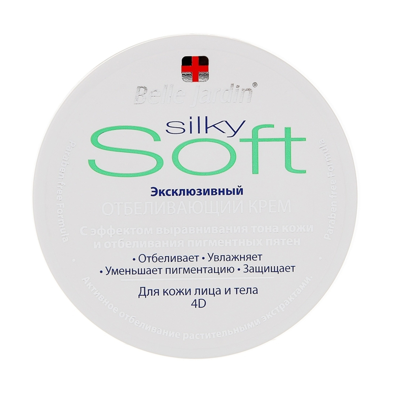 Ексклюзивний відбілювальний крем для обличчя та тіла Belle Jardin Silky Soft, 200 мл
Ексклюзивний відбілювальний крем для обличчя та тіла Belle Jardin Silky Soft, 200 мл