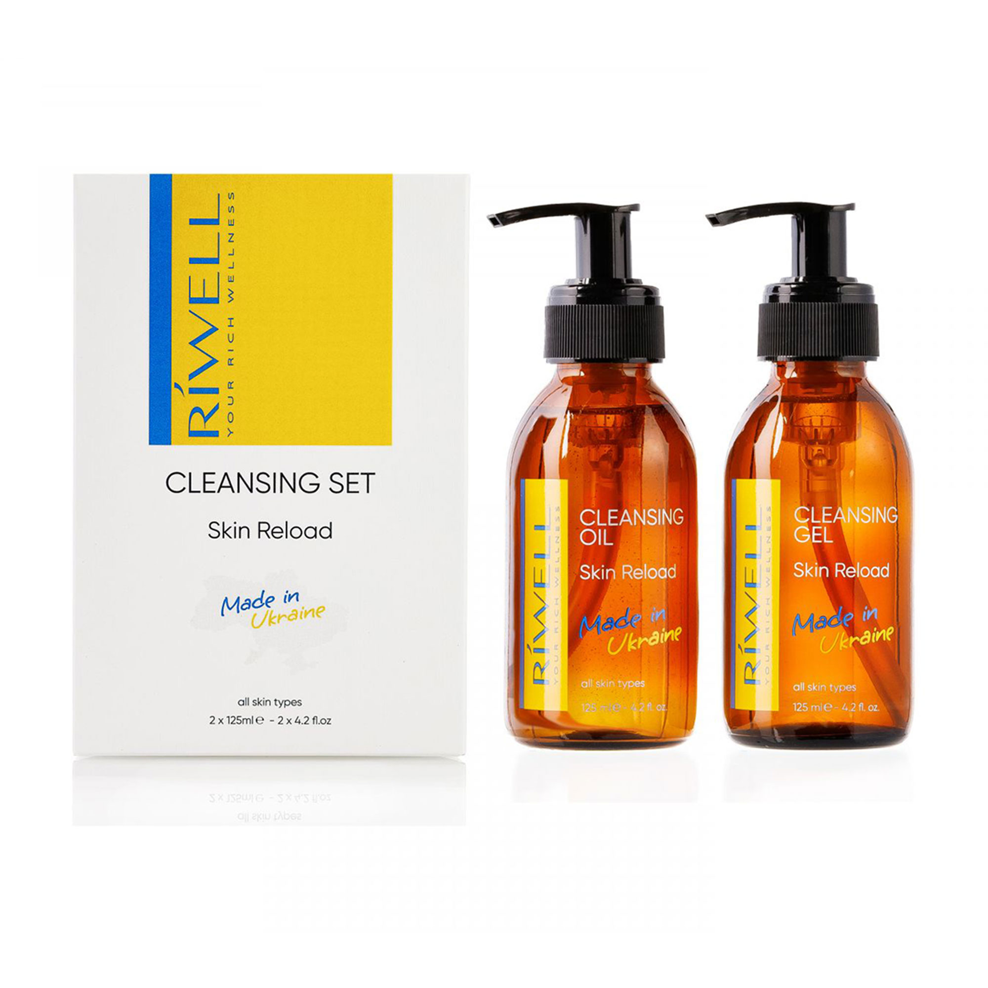 Набір для обличчя Riwell Cleansing Set Двоетапне очищення (гідрофільна олія, 125 мл + гель для вмивання, 125 мл)
Набір для обличчя Riwell Cleansing Set Двоетапне очищення (гідрофільна олія, 125 мл + гель для вмивання, 125 мл)