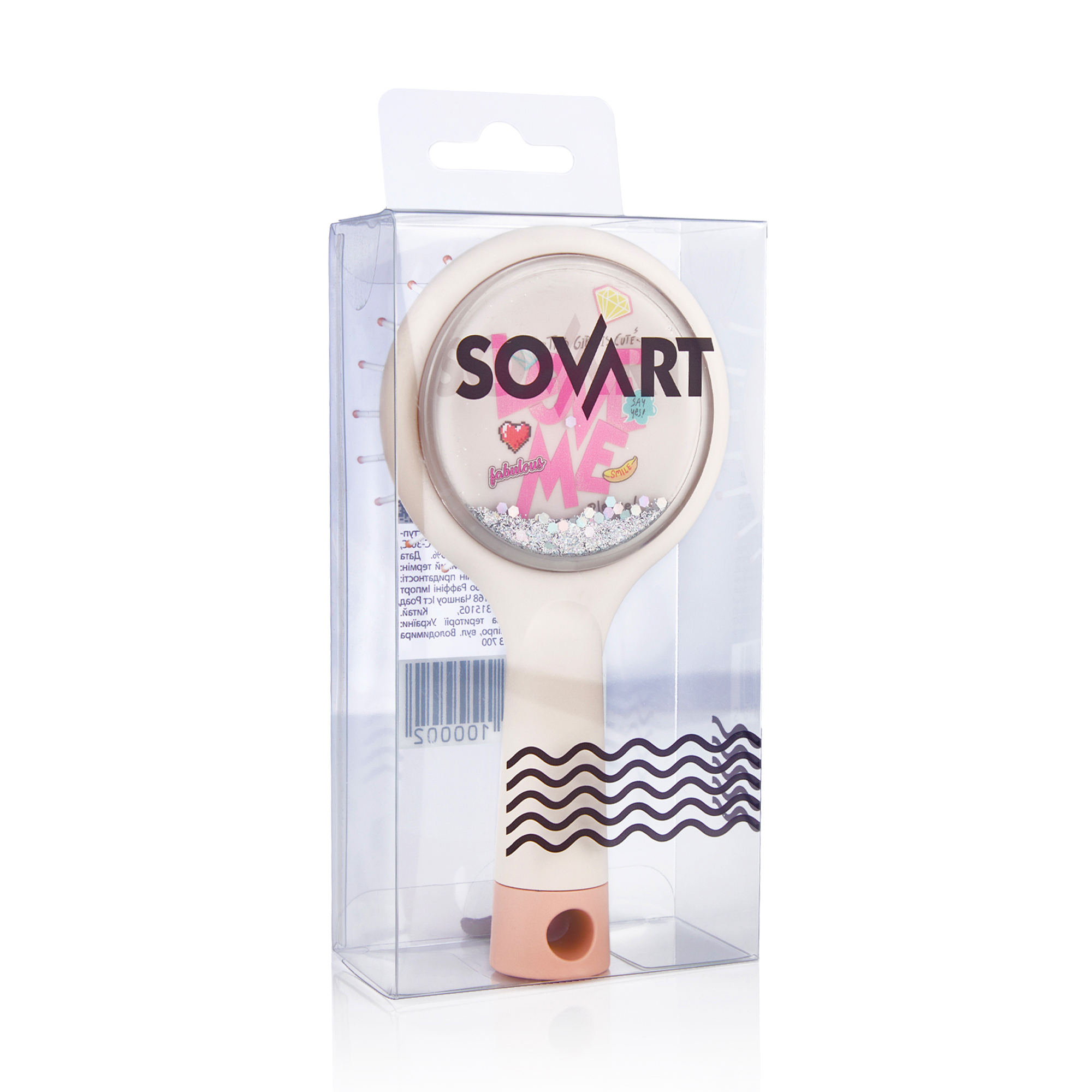 Масажна щітка для волосся Sovart з блискітками, персикова, 1 шт
Масажна щітка для волосся Sovart з блискітками, персикова, 1 шт