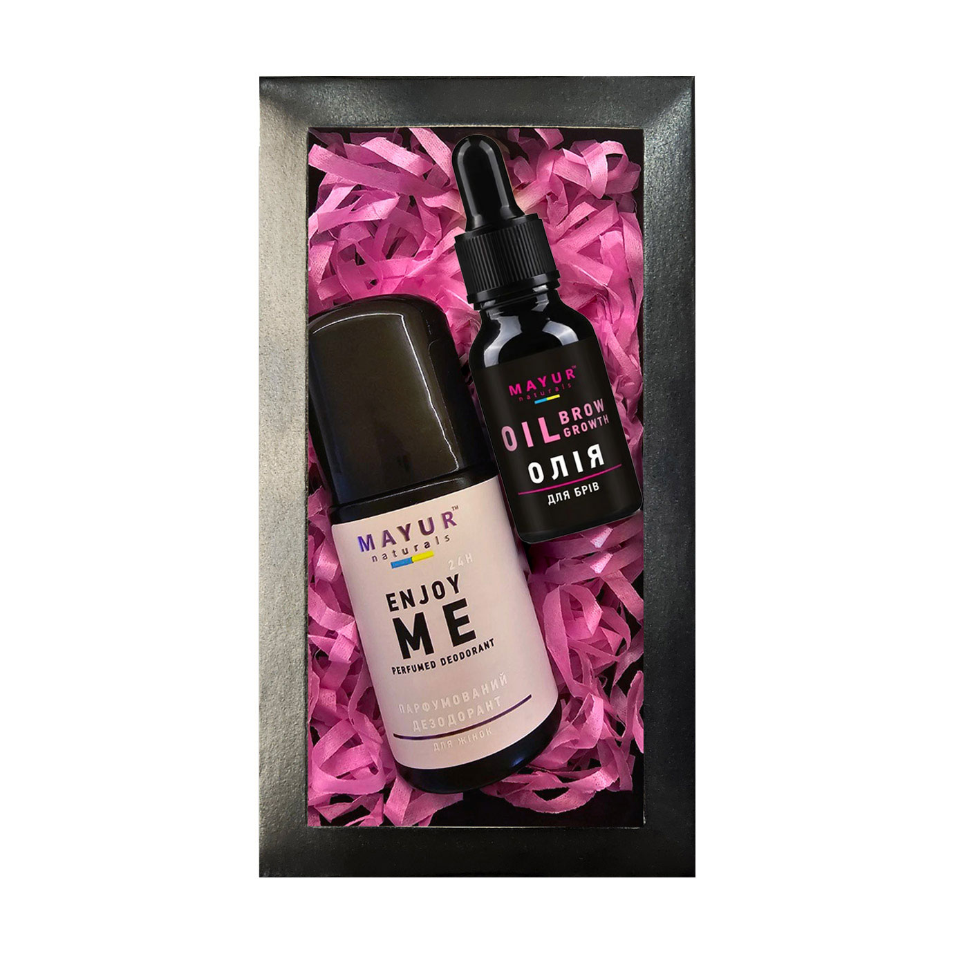 Набір для догляду за тілом та волоссям Mayur Enjoy Me (парфумований дезодорант, 50 мл + олія для брів, 30 мл)
Набір для догляду за тілом та волоссям Mayur Enjoy Me (парфумований дезодорант, 50 мл + олія для брів, 30 мл)