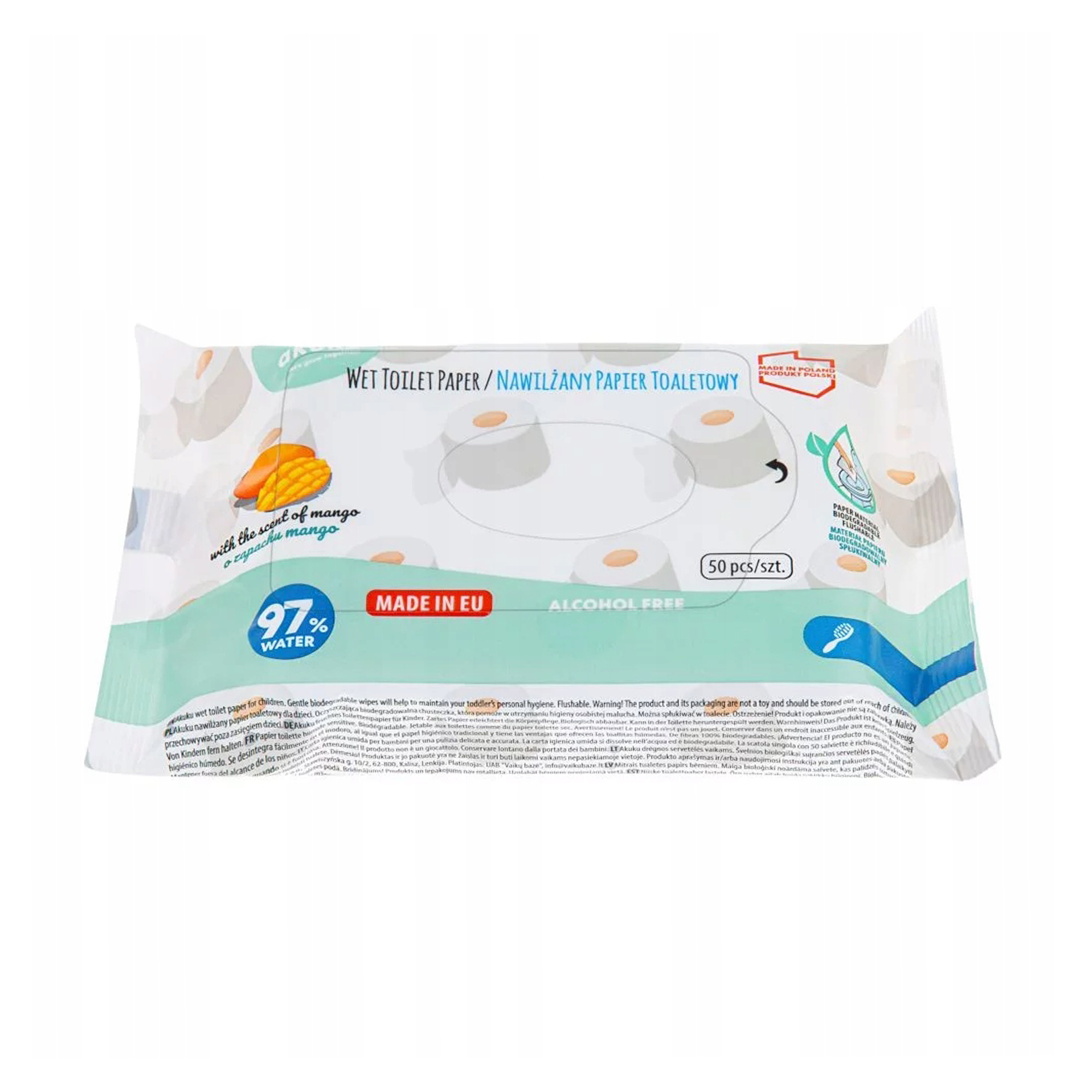 Вологий туалетний папір Akuku Wet Toilet Paper з ароматом манго, 50 шт (А0030)
Вологий туалетний папір Akuku Wet Toilet Paper з ароматом манго, 50 шт (А0030)