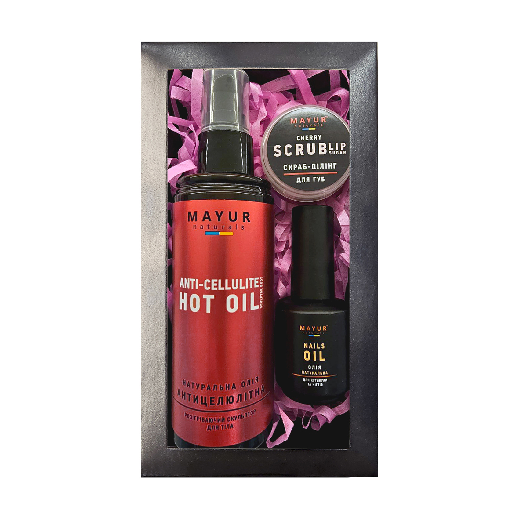 Набір для тіла та обличчя Mayur Чілі, вишня та апельсин (олія для тіла 120 мл + скраб для губ, 15 г + олія для кутикули та нігтів, 15 мл)
Набір для тіла та обличчя Mayur Чілі, вишня та апельсин (олія для тіла 120 мл + скраб для губ, 15 г + олія для кутикули та нігтів, 15 мл)