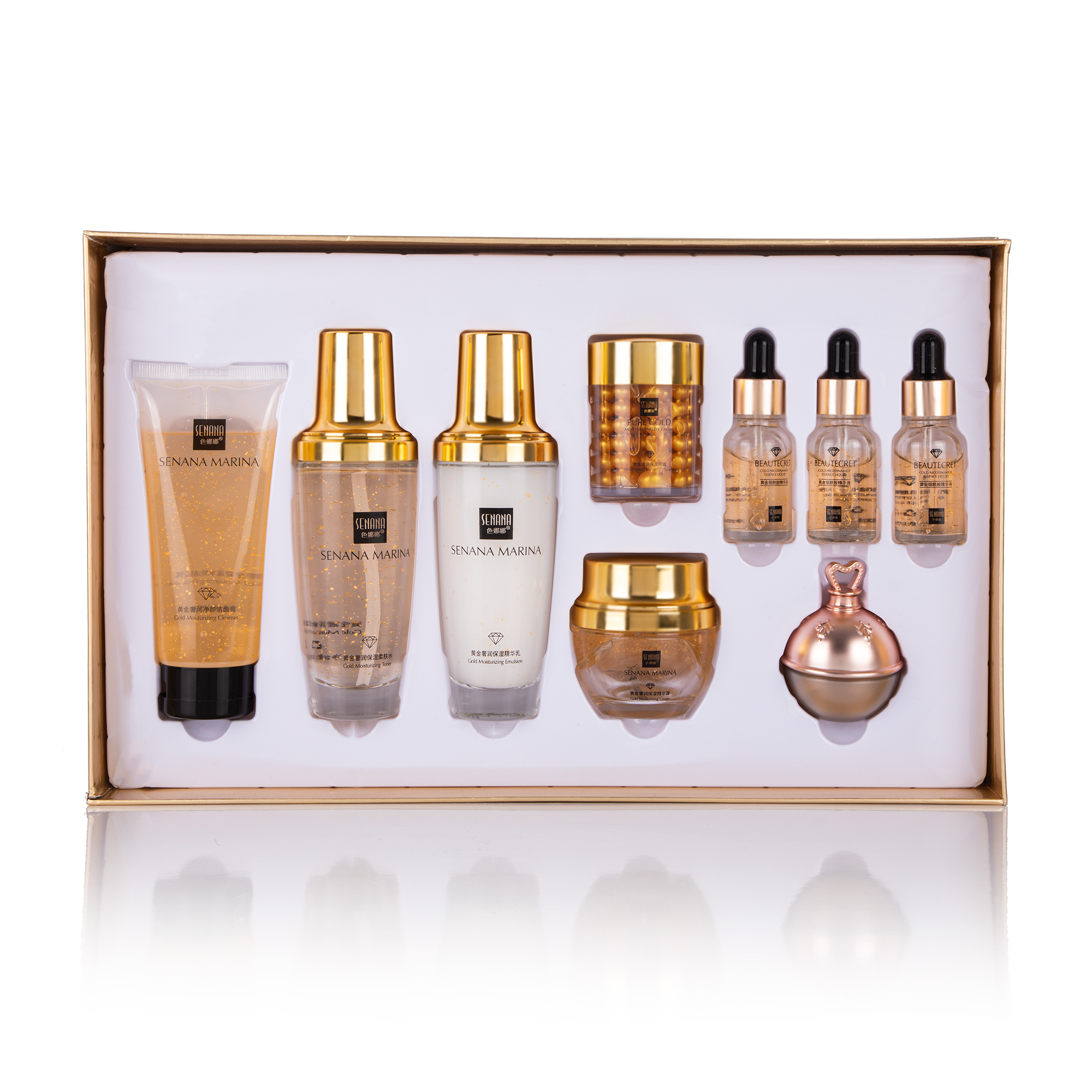 Уцінка! Набір для догляду за обличчям Senana Marina Gold Luxury Run Yuyan Gift Box з золотом, 9 продуктів
Уцінка! Набір для догляду за обличчям Senana Marina Gold Luxury Run Yuyan Gift Box з золотом, 9 продуктів