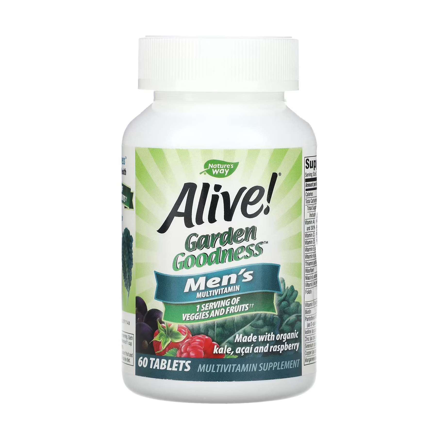 Уцінка! Мультивітаміни для чоловіків Nature's Way Alive! Garden Goodness Men's Multi-Vitamin, 60 таблеток
Уцінка! Мультивітаміни для чоловіків Nature's Way Alive! Garden Goodness Men's Multi-Vitamin, 60 таблеток