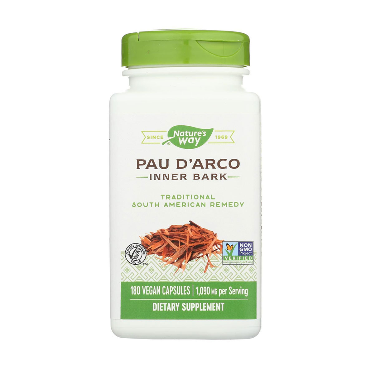 Кора мурашиного дерева Nature's Way Pau d'Arco Inner Bark 1090 мг, 180 вегетаріанських капсул
Кора мурашиного дерева Nature's Way Pau d'Arco Inner Bark 1090 мг, 180 вегетаріанських капсул