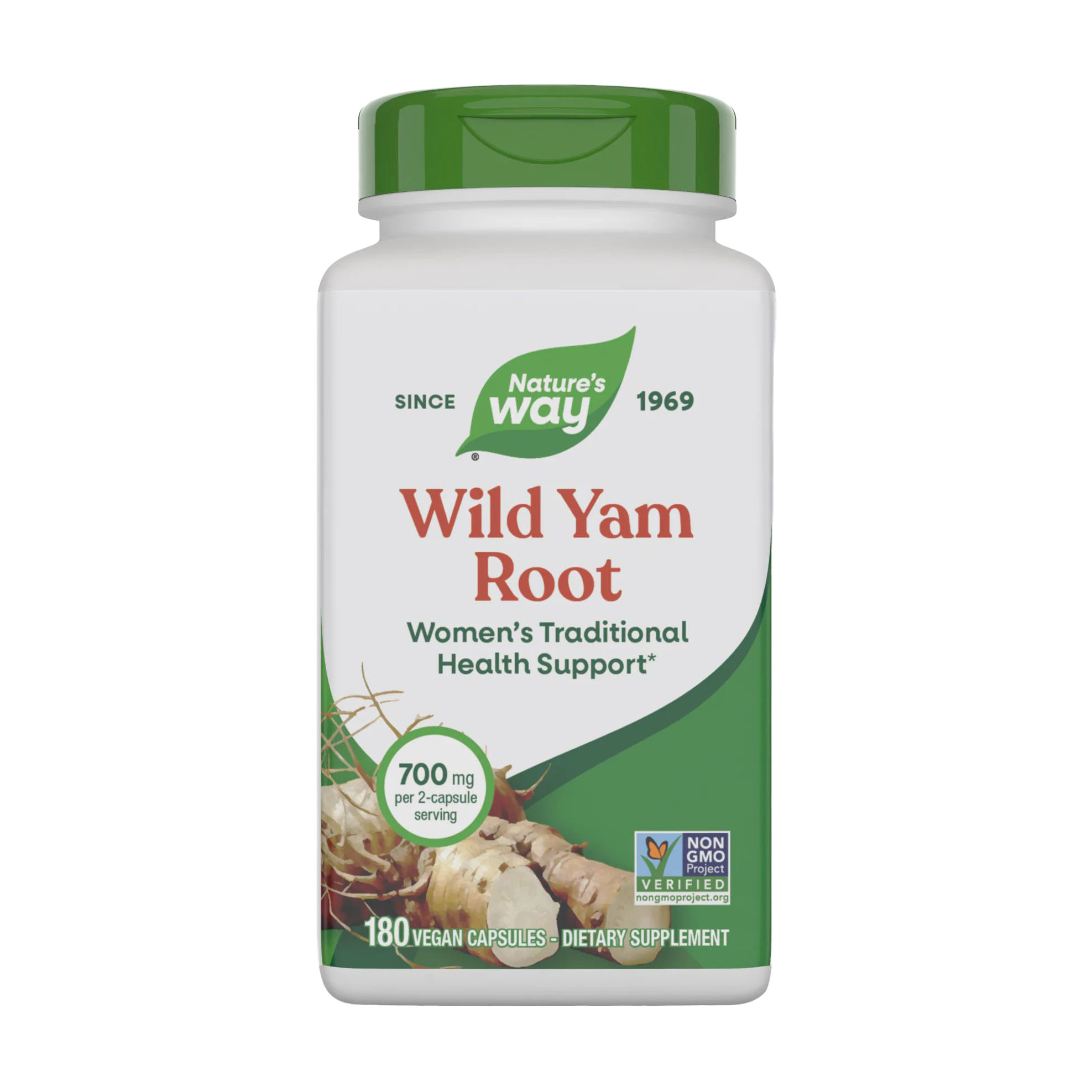 Корінь дикого ямсу Nature's Way Wild Yam Root 700 мг, 180 веганських капсул
Корінь дикого ямсу Nature's Way Wild Yam Root 700 мг, 180 веганських капсул
