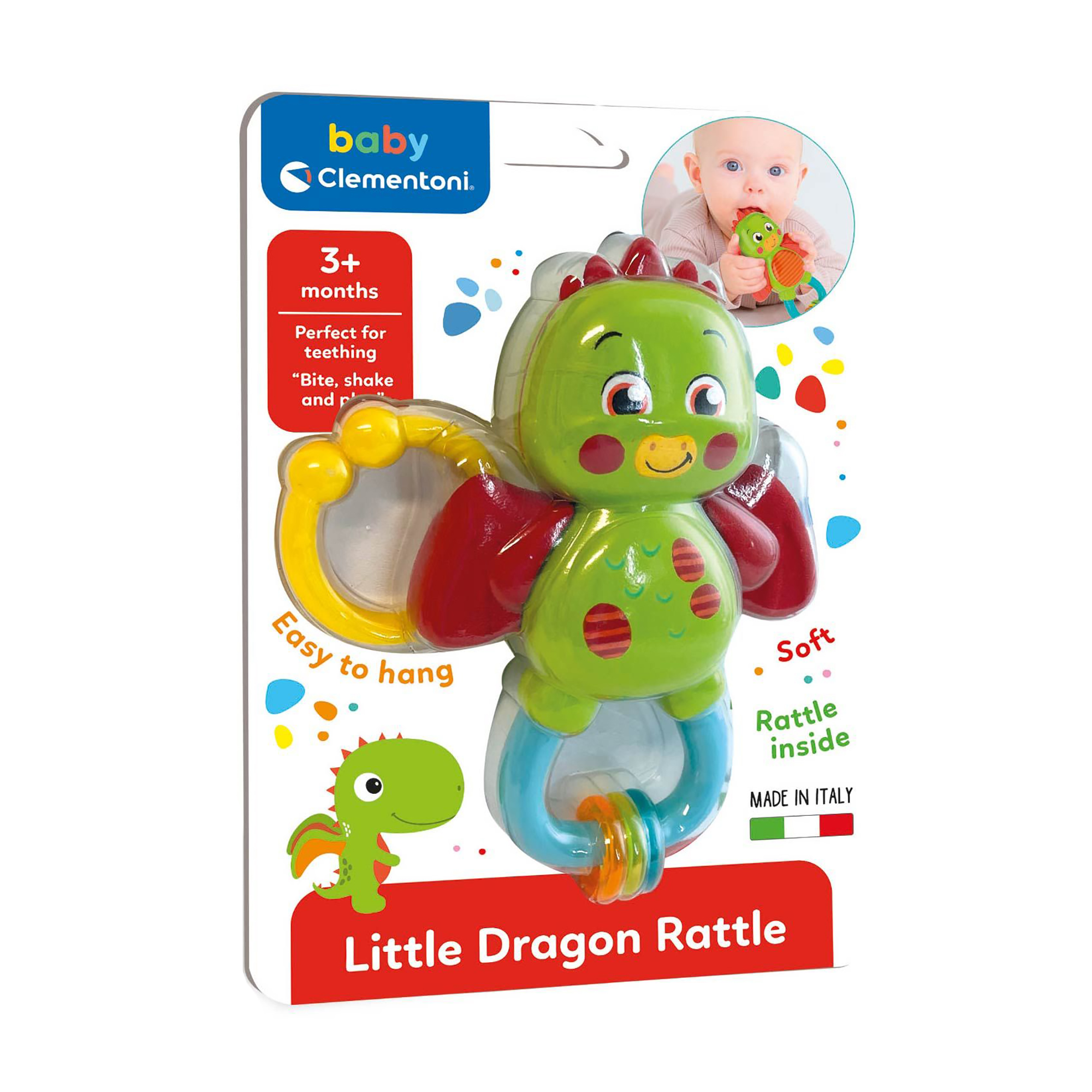 Дитяча іграшка-брязкальце Clementoni Little Dragon Rattle, від 3 місяців, 18*25*5 см (17779)
Дитяча іграшка-брязкальце Clementoni Little Dragon Rattle, від 3 місяців, 18*25*5 см (17779)