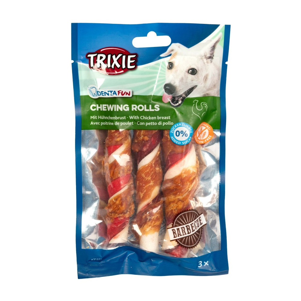 Ласощі для собак Trixie Denta Fun Chewing Rolls для чищення зубів, з барбекю куркою, 105 г
Ласощі для собак Trixie Denta Fun Chewing Rolls для чищення зубів, з барбекю куркою, 105 г